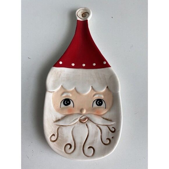 Johanna Parker Transpac Nostalgic Santa Spoon Rest Retro Christmas Holiday Decor - Picture 1 of 6